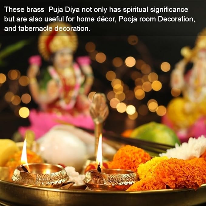 Brass Kuber Diya for Diwali Decoration - Traditional Indian Puja Oil Lamp - Diwali Gifts for Friends and Family - Divali Diyas, Diya for Divali Pooja Hashcart®