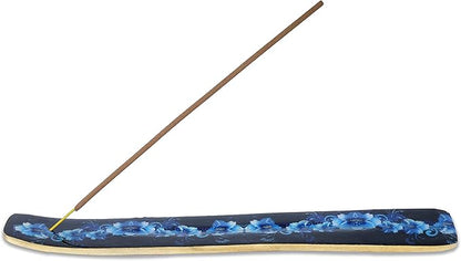 Yajna Traditional-Handmade-Burner Wooden-Incense-Stick-Strip-Holder Ash-Catcher-Stand for-Aromatherapy-Meditation-Yoga (Meditation Time) 10 Inches, Pack of 2