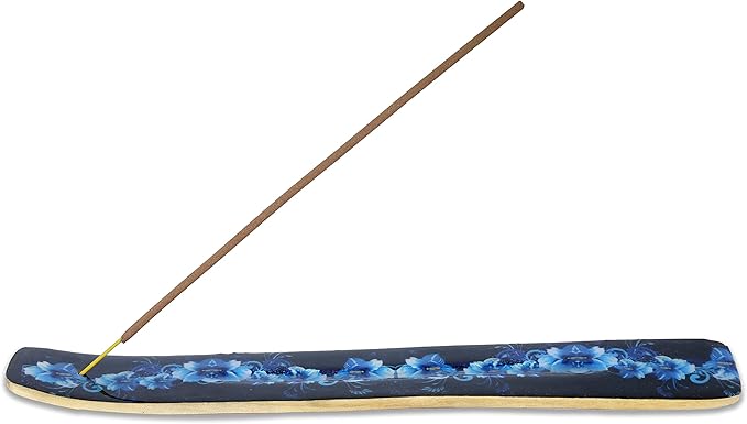 Yajna Traditional-Handmade-Burner Wooden-Incense-Stick-Strip-Holder Ash-Catcher-Stand for-Aromatherapy-Meditation-Yoga (Meditation Time) 10 Inches, Pack of 1