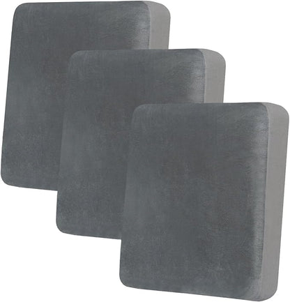 hyha Velvet Couch Cushion Covers, Soft Sofa Seat Covers for sectional 3 Cushion Couch Washable, Magic Sofa Slipcover with Elastic Bottom, Non-Slip Furniture Protector for Pets, Kid(3PC, Grey)