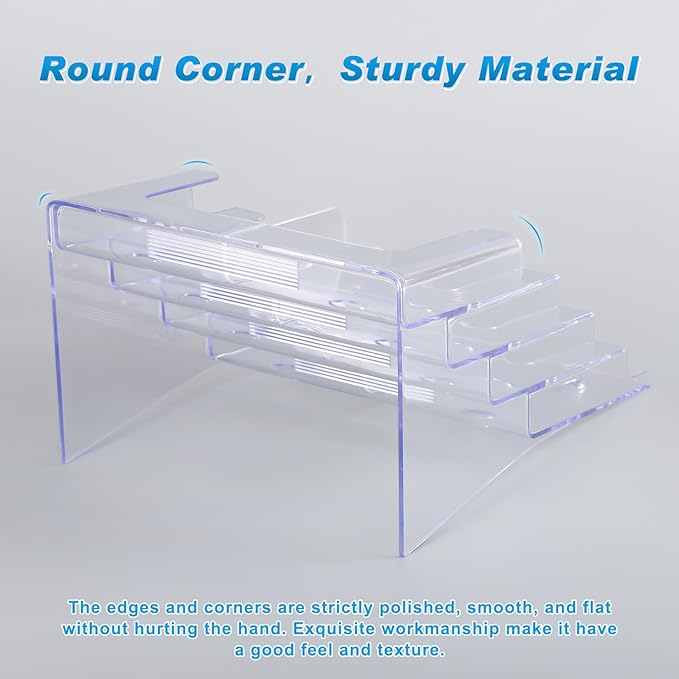 Acrylic Brochure Holder 8.5x11 Inches, 4 Tier Clear Brochure Display Stand , pamphlet holder with Divider for 4’’ Flyer Magazine, Document Paper Literature Holder,Wall Mount for Office, Store