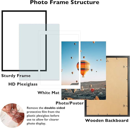 19.7x27.6 Puzzles Frame for 50x70 cm Puzzle Poster Photo Picture, Display 18x24 with Mat or 19.7 x 27.6 without, Wall Hanging 19.7 by 27.6 inch 1000 Pieces Puzzles Frame, 2 Pack, Black