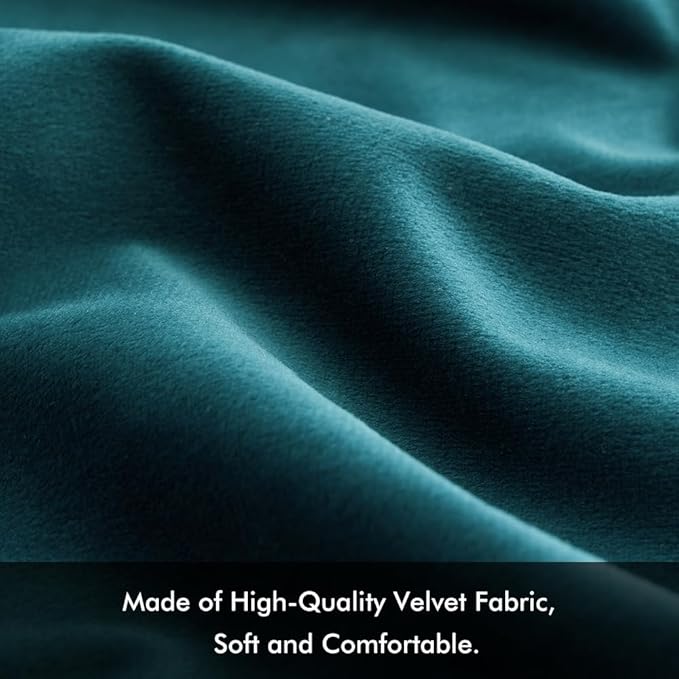 MIULEE 24x24 Inch Euro Sham Velvet Pillow Covers, Set of 2 Large Square Decorative Pillows -Teal Super Soft for King Bed, Sofa, Couch, Accent Chairs with Hidden Zipper