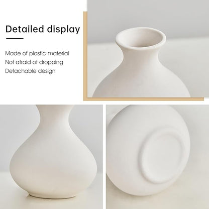 AWNR Bud Vases Home Decor: 5pcs Small Vases for Flowers White Ceramic Vase Centerpiece Table Decorations Minimalist Vases Bulk for Dining Room Kitchen