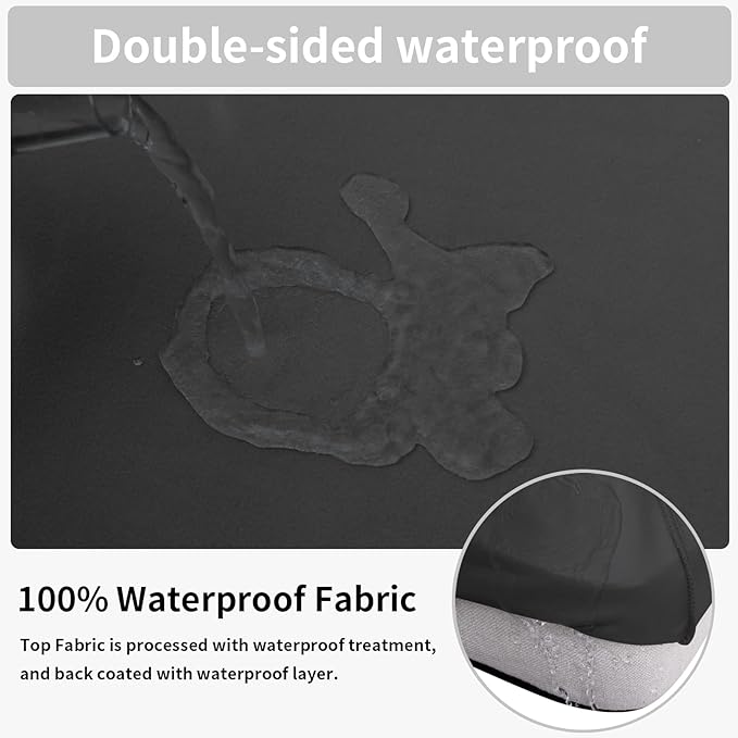 Easy-Going 100% Waterproof 4 Pieces Couch Cushion Covers for Sectional Sofa Left/Right L Shape Chaise Lounge Sofa Seat slipcover Anti-Slip Sofa Cover (3 Seater + 1 Chaise, Dark Gray