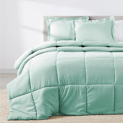 PeachSkinSheets Night Sweats: The Original 1500TC Soft Super Queen Oversized Comforter Set Mint Julep