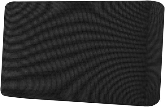 H.VERSAILTEX Super Stretch Individual Seat Cushion Covers Sofa Covers Couch Cushion Covers Slipcover Sets Thick Jacquard Textured Twill Fabric (1 Piece Loveseat Cushion Cover, Black)