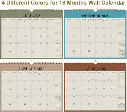 Calendar 2026-12 Months Wall Calendar from January 2026 to December 2026, 2026 Wall Hanging Calendar Planner with Thick Paper, 12" x 14.5", Cyan