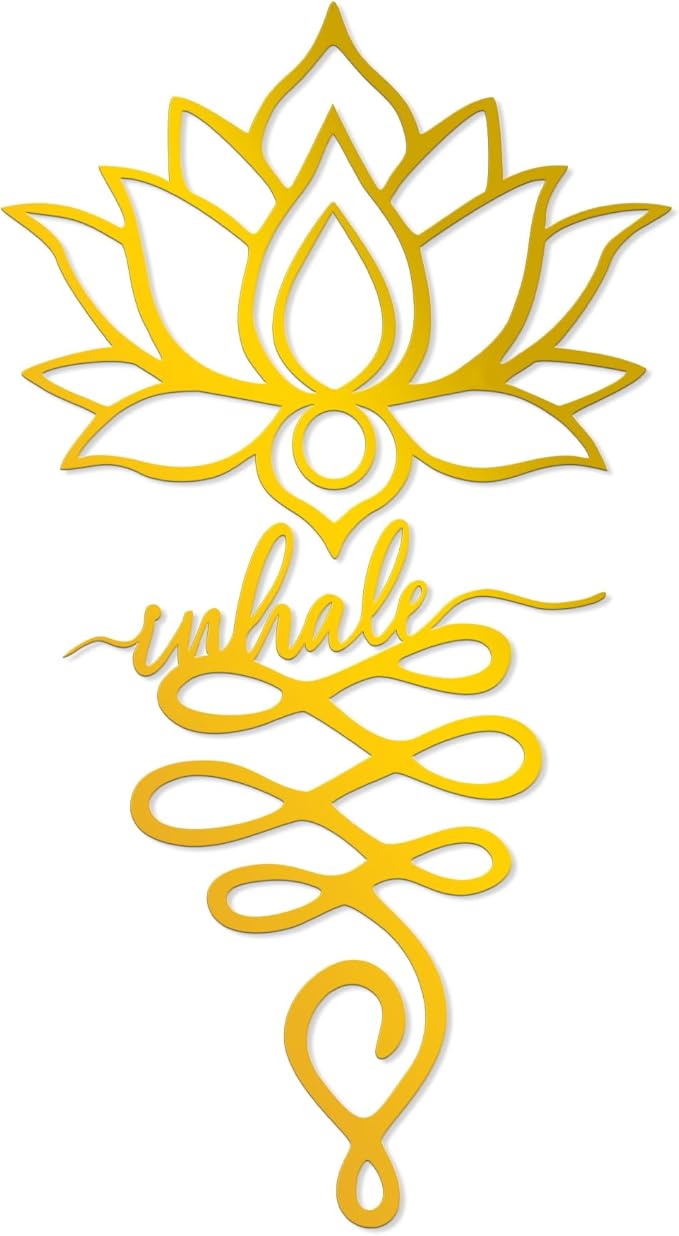 Xedatric Lotus Wall Decor Twin Piece Metal Wall Sculpture for Yoga Decor, Home & Office - Elegant Lotus Decor with Gorgeous Gold Finish