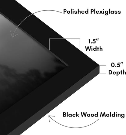 Americanflat 15x21 Picture Frame with Polished Plexiglass - Black Picture Frame - Wide Photo Frames Made of Engineered Wood for Vertical or Horizontal Wall Display - Epic Collection - Black