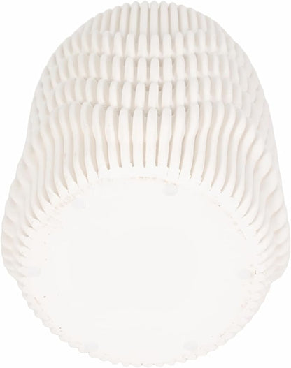 Ceramic Vase for Office and Room Decor – 3D Printed Ribbed Elegant Flower Vase for Bedroom, Table, and House Setting – Minimalist Accent for Home and Living Room Decor – Ivory (14 Inch)