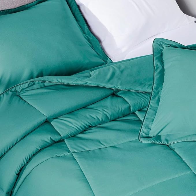 PeachSkinSheets Night Sweats: The Original 1500TC Soft Super Full/XL Full Oversized Comforter Set The Real Teal