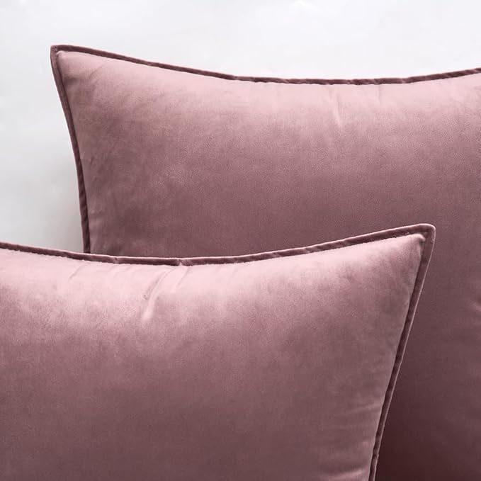 MIULEE Pack of 2 Decorative Velvet Throw Pillow Cover Soft Jam Pillow Cover Soild Square Cushion Case for Sofa Bedroom Car 18x 18 Inch 45x 45cm