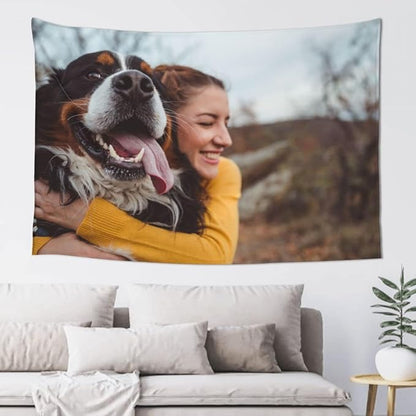 JINJUREN Custom Tapestry Upload Images Personalized Custom Tapestry Customized Backdrop Banner Print Any of Your Design Photo/Text/Logo Wall Hanging Art Decor for Wedding, Family, Festival ,Birthday