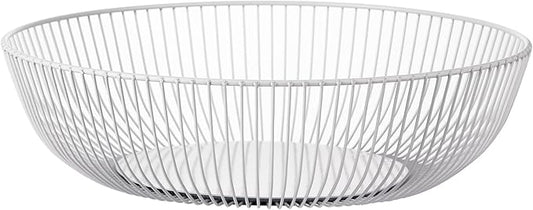 IBWell White Wire Fruit Basket Fruit Bowl Kitchen Fruit Basket Stand Fruit Bowls for the Counters Metal Fruit Bowl (Exposure)