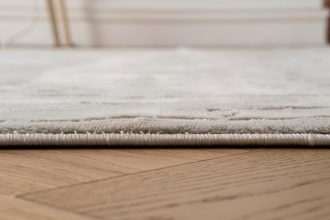 Revival Rugs Ebb 7'10"x10' Washable Area Rug for Living Room Bedroom - 100% Recycled Oeko-TEX Certified, Medium Pile, Taupe