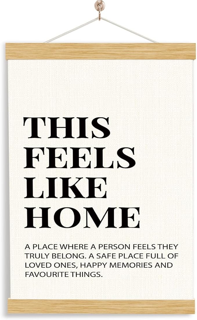 YGSDZY This Feels Like Home Poster, Hanging Canvas Flag for Home Entryway Living Room Kitchen Decor, Canvas Hanging Poster, Wall Decors Art, Door Hanger, Housewarming Decors 11.8 * 15.7
