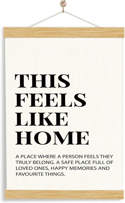 YGSDZY This Feels Like Home Poster, Hanging Canvas Flag for Home Entryway Living Room Kitchen Decor, Canvas Hanging Poster, Wall Decors Art, Door Hanger, Housewarming Decors 11.8 * 15.7