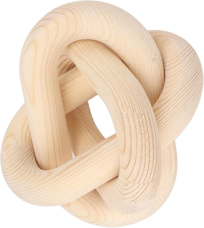 Pongnas Decorative Wood Chain Links for Home Dcor - Rustic Links for Living Room, Coffee Shop & More in Elegant (Light Brown)