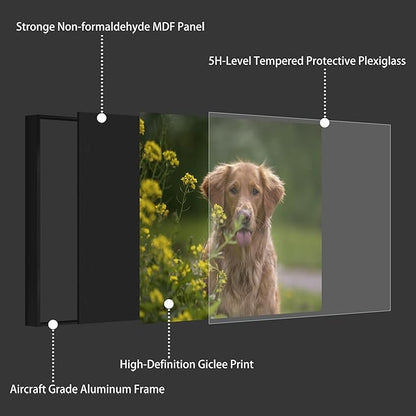 jenesaisquoi Upload Your Photo Image Custom Personalized Photo to Poster Printing Home Decor Wall Art Prints (Black Frame, 12" x 10")