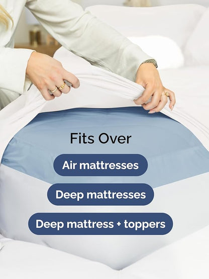 Extra Deep King Sheet Set - 6 Piece Breathable and Cooling Sheets - Hotel Luxury Bed Sheets Set - Easy & Secure Fit - Soft, Wrinkle Free and Comfy Sheets Set - White Sheet Set with Extra Deep Pockets