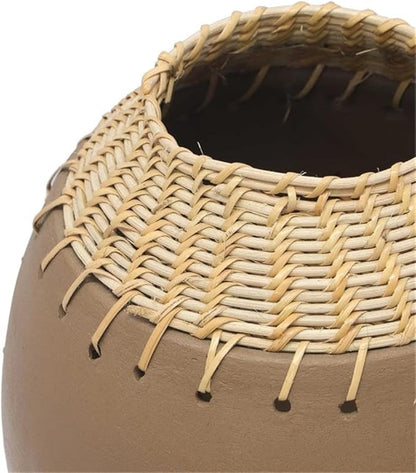 Pemberly Row Handmade Modern Transitional Natural Terracotta Vase