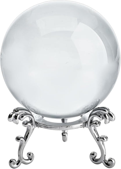 2.3in Sparkling Clear Crystal Ball with Stand 60mm Handcrafted Photography Prop for Magical Shots Elegant Home & Party Decor for Women