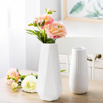 Small White vase,7.5 inch Ceramic Flower Vases Minimalism Style for Modern Table Shelf Centerpiece Home Decor Fit for Housewarming, Weddings, Birthday,Thanksgiving Day,Halloween Christmas