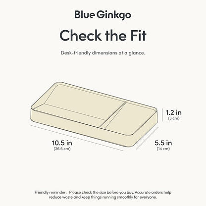 BLUE GINKGO Desk Tray – Korean-Made Organizer for Notes, Pens, Pencils, and Accessories (Double-sided, Beige)