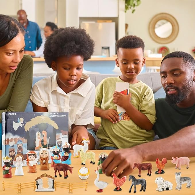 2025 Nativity Advent Calendar, 24 Days Christmas Advent Calendar for Boys Girls Teen Adult, 24pcs Building Blocks Set, For Holiday Enthusiasts, Home Decor, Festive Gifting, Ready-to-Display Manger Scene