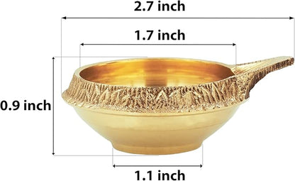 Shubhkart Premium Embossed Brass Diya Set of 3 – Handcrafted Oil Lamp Trio for Home Décor, Prayer Rooms, Yoga Corners, Festive Lighting & Gifting with Engraved Artwork and Heavy-Duty Brass Shine