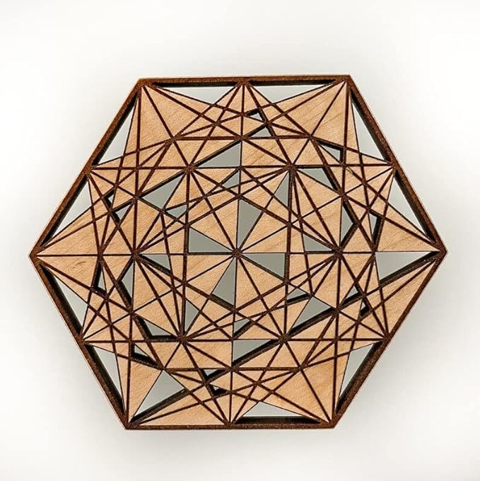 Geometric Wood Coasters Set of 4 - Laser Cut
