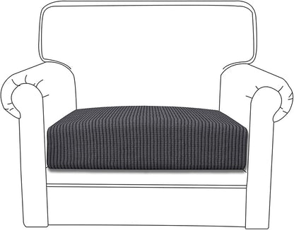 Easy-Going Stretch Cushion Cover Sofa Cushion Furniture Protector Sofa Seat Sofa slipcover Sofa Cover Soft Flexibility with Elastic Bottom(Chair Cushion,Dark Gray)