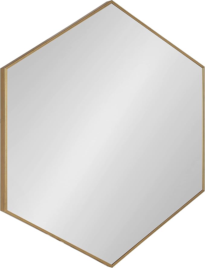 Kate and Laurel Rhodes 6-Sided Hexagon Wall Mirror, 30.75x34.75 Gold