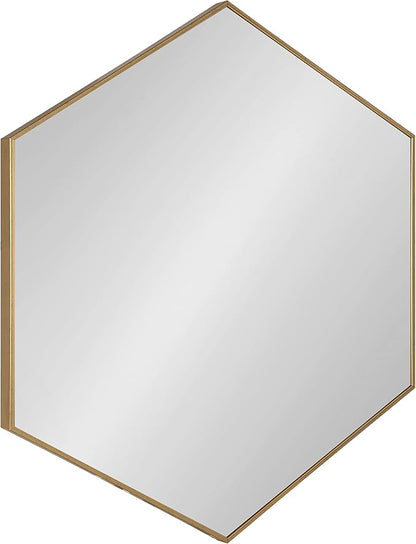 Kate and Laurel Rhodes 6-Sided Hexagon Wall Mirror, 30.75x34.75 Gold
