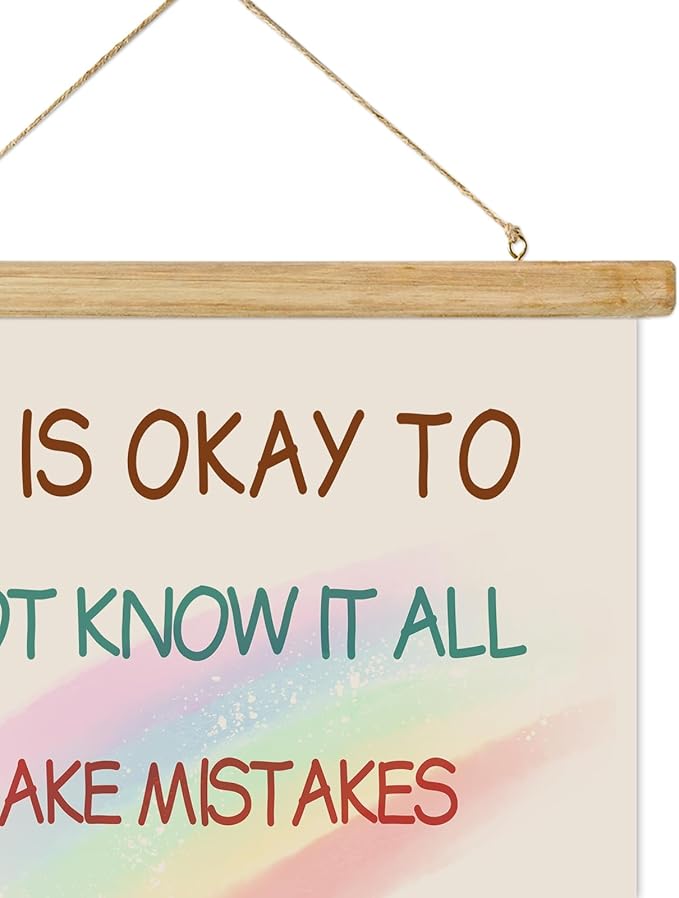 ABoby Classroom Decor Poster, Motivational Art Print,Positive Inspirational Quotes Wall Decor,It Is Okay To Be Yourself Poster for Classroom, Home, Office, Bedroom