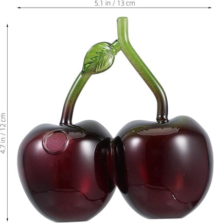 Garneck Glass Cherry Hydroponic Bud Vase Small Flower Vase for Home Décor and Office Floral Arrangements