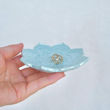 PUDDING CABIN Blue Mandala Ring Dish, Birthday Gift for Friend Female Women Mom Girls