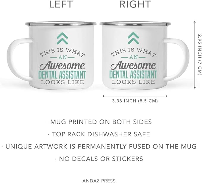 Andaz Press 11oz. Stainless Steel Campfire Coffee Mug Gift, This is What an Awesome Dental Assistant Looks Like, 1-Pack, Birthday Gift Ideas Coworker Him Her, Includes Gift Box