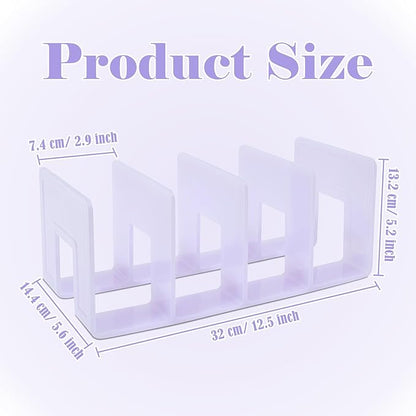 BAYTORY 2Pcs Acrylic File Holder Purse Organizer, Sturdy Desktop File Sorter Organizer, Binder Shelf for Office Desk Kitchen Shelf Closet (Purple)