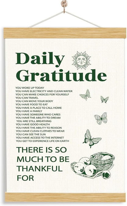 YGSDZY Therapy Canvas Poster, Daily Gratitude Poster, Inspirational Wall Decor Art, Home Decor for Living Room Bedroom, Decoration for Calm Down Corner, Mental Health Wall Art, 11.8 * 15.7