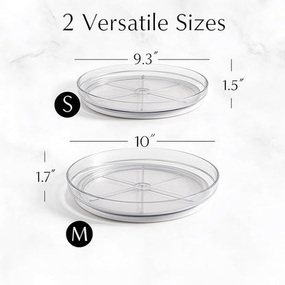 NOSTA Home 2-Pack Lazy Susan Organizer | Rotating Pantry Organizers and Storage | Clear Lazy Susan for Table Top, Cabinet Organizer, Perfume Organizer, Spice Rack Organizer (9", 10")