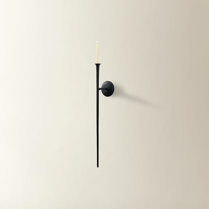 One Piece Aspar Wall Sconce, Modern Candle Holder with Elegant Hook Design, Versatile Decorative Lighting for Indoor Wall Decor and Ambiance Setting, Black (Candle Not Included)