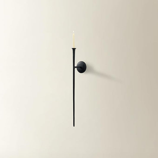 One Piece Aspar Wall Sconce, Modern Candle Holder with Elegant Hook Design, Versatile Decorative Lighting for Indoor Wall Decor and Ambiance Setting, Black (Candle Not Included)