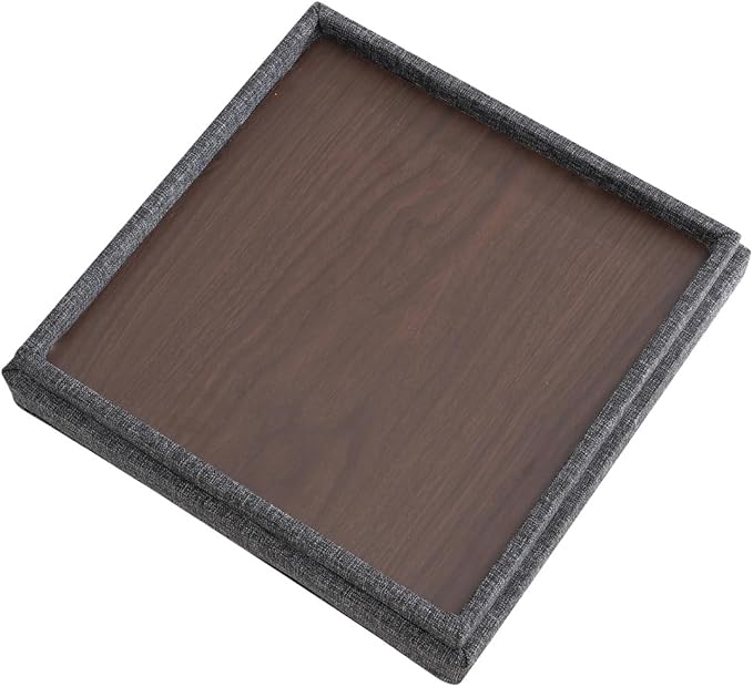 Ornavo Home Square Storage Ottoman Linen Foldable Tufted Cube Storage Foot Rest Stool/Seat with Table Top Lid, Coffee Table Ottoman - 15" x 15" x 15" (Black)