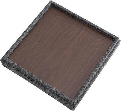 Ornavo Home Square Storage Ottoman Linen Foldable Tufted Cube Storage Foot Rest Stool/Seat with Table Top Lid, Coffee Table Ottoman - 15" x 15" x 15" (Black)