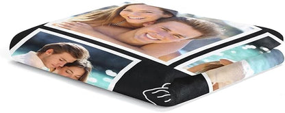 Gudina Custom Photo Blanket - Flannel/Polyester Blend, Throw Blanket, Personalized Photo Blanket, Black, 30X40 inch(70x100cm), Modern, Custom Pattern, Heavy Weight, Machine Washable, Winter, 1 Count