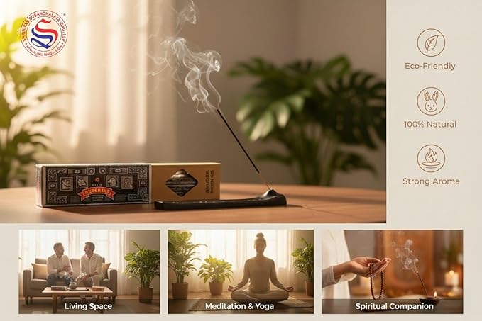 Satya Smudge Incense Stick – Hand-Rolled Indian Masala Incense for Meditation, Yoga & Spiritual Cleansing Pack of 6 (Smudge Superhit)