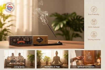 Satya Smudge Incense Stick – Hand-Rolled Indian Masala Incense for Meditation, Yoga & Spiritual Cleansing Pack of 6 (Smudge Superhit)