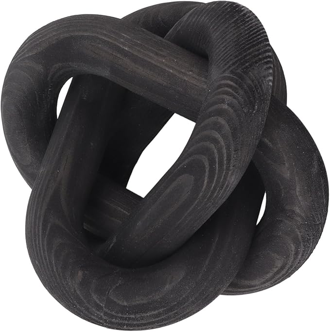 Pongnas Decorative Wood Chain Links for Home Dcor - Rustic Links for Living Room, Coffee Shop & More in Elegant (Black)